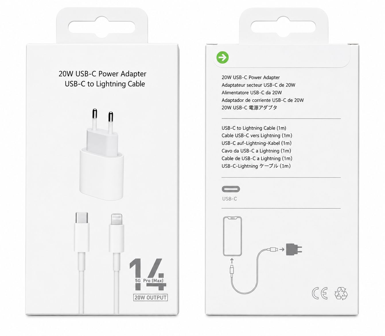 20W USB-C Adaptör + USB-C to Lightning Kablo Seti