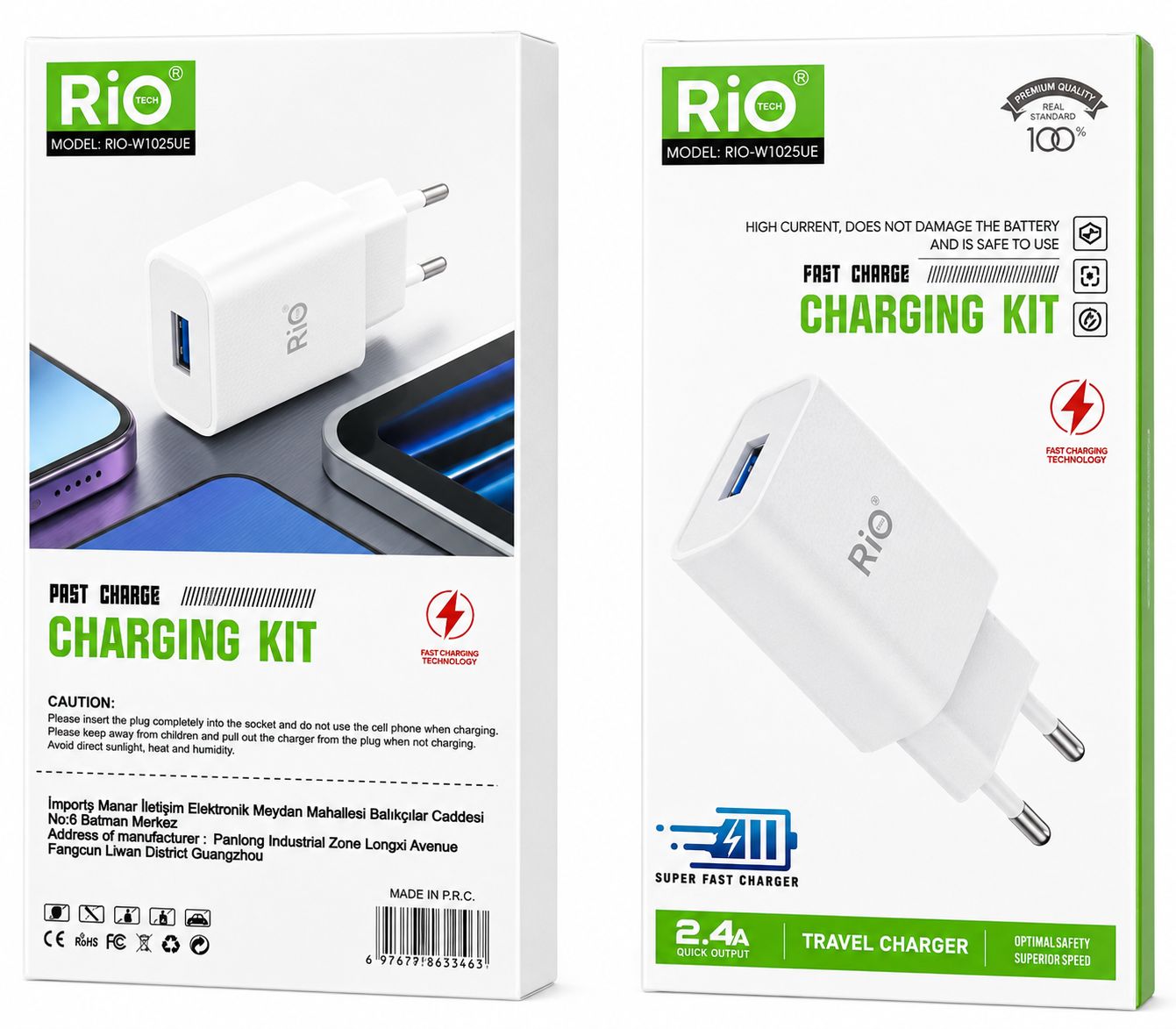 Rio W1025UE 2.4A Travel Charger