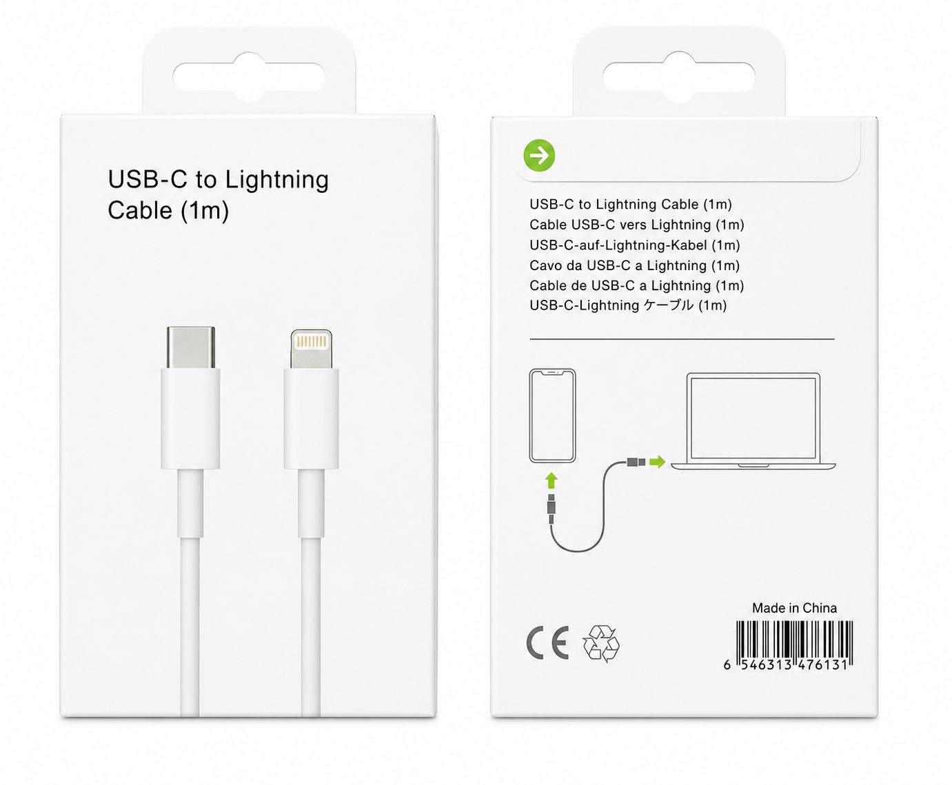 USB-C to Lightning Kablo (1M, Beyaz)