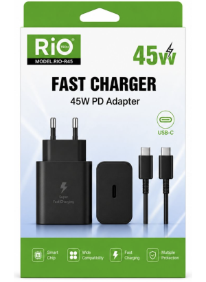Rio R45 45W PD Adaptör (Siyah)